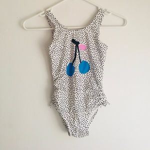 Cotton On Kids White Dot Swim Suit With Cherry